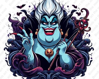 Villain Ursula clipart, The Little Mermaid png, Sea Witch png, high quality design, instant download