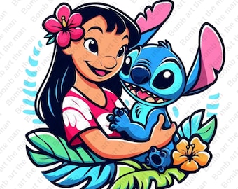 Clipart Lilo et Stitch, point mignon png, conception transparente, téléchargement immédiat