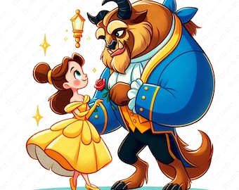 Beauty and the Beast Cute Clipart, Princess Belle Png, Cartoon Clipart ...