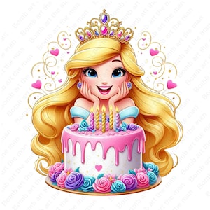 Clipart de cumpleaños, diseño de cumpleaños, princesa de cumpleaños png, fondo transparente