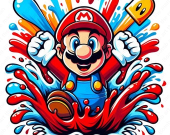 Super mario clipart, super mario png, transparent design, instant download