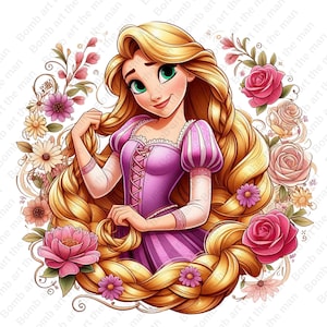 Tangled clipart, tangled png, rapunzel png, rapunzel cute clipart, Princess rapunzel png, instant download