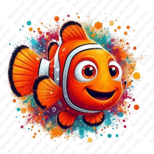 finding nemo clipart, nemo png, cute nemo, transparent design, instant download