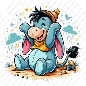 Eeyore clipart, cute eeyore png, Winnie the pooh png, transparent design, instant download