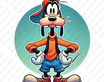 Goofy cute clipart, Goofy png, cute cartoon characters, transparent design, instant download
