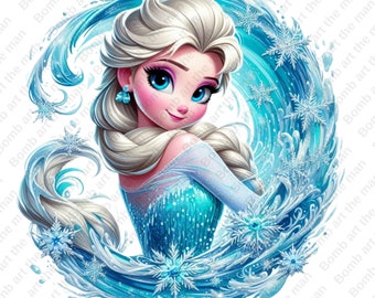 Frozen princess clipart, Princess Elsa clipart, Elsa png, Frozen png, instant download