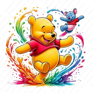 cute winnie the pooh clipart, winnie the pooh png, cute cartoon clipart, transparent design, instant download