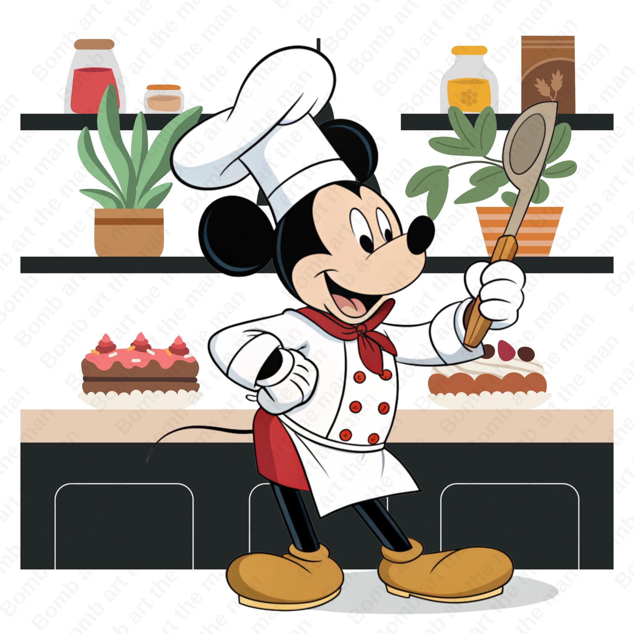 Mickey Mouse Kitchen Chef Clipart, Mickey Mouse Png, Kitchen Chef ...
