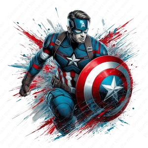 Captain America clipart, Captain America png, super hero clipart, super hero splash design, instant download