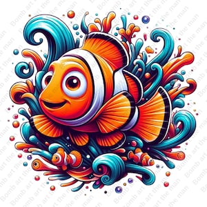 finding nemo clipart, nemo png, cute nemo, transparent design, instant download