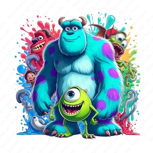 monsters ınc clipart, monsters ınc png, mike and sully clipart, instant download