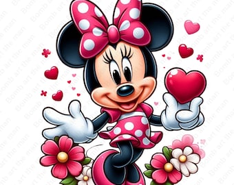 Clipart mignon Minnie Mouse, png Minnie Mouse, design transparent, téléchargement immédiat