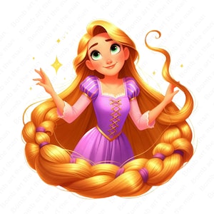 Tangled clipart, tangled png, rapunzel png, rapunzel clipart, Princess rapunzel png, instant download