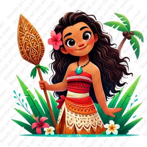 Princess Moana clipart, Moana png, cute moana design, transparent background, instant download