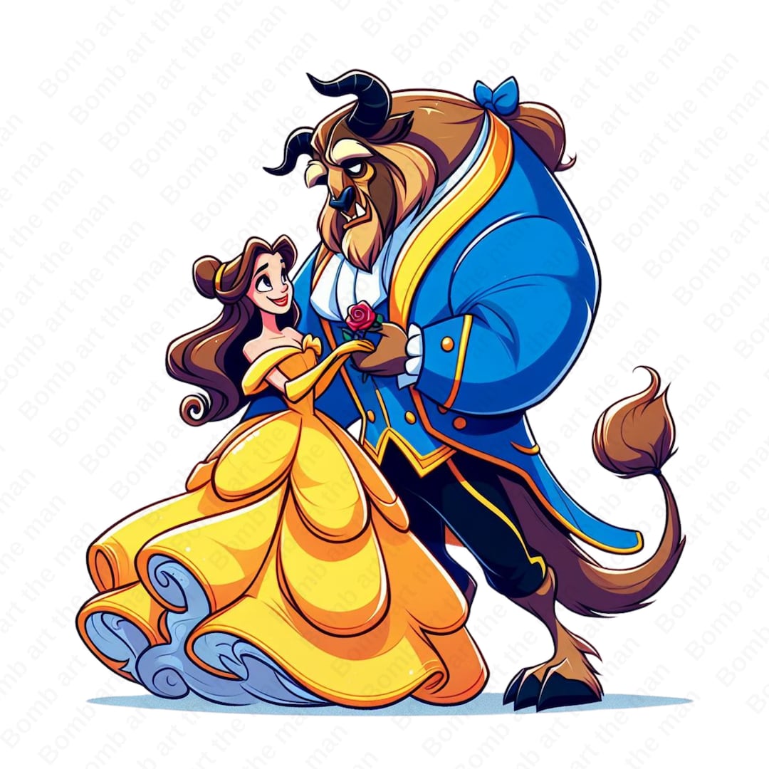 Beauty and the Beast Cute Clipart, Princess Belle Png, Cartoon Clipart ...