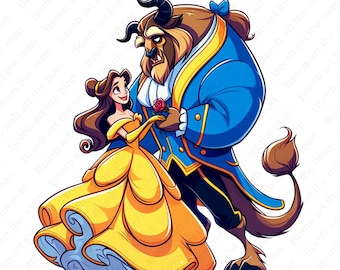 Beauty and the Beast Cute Clipart, Princess Belle Png, Cartoon Clipart ...