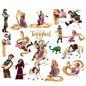 tangled clipart set, Tangled png bundle, rapunzel clipart, flynn rider png, maximus png, instant download