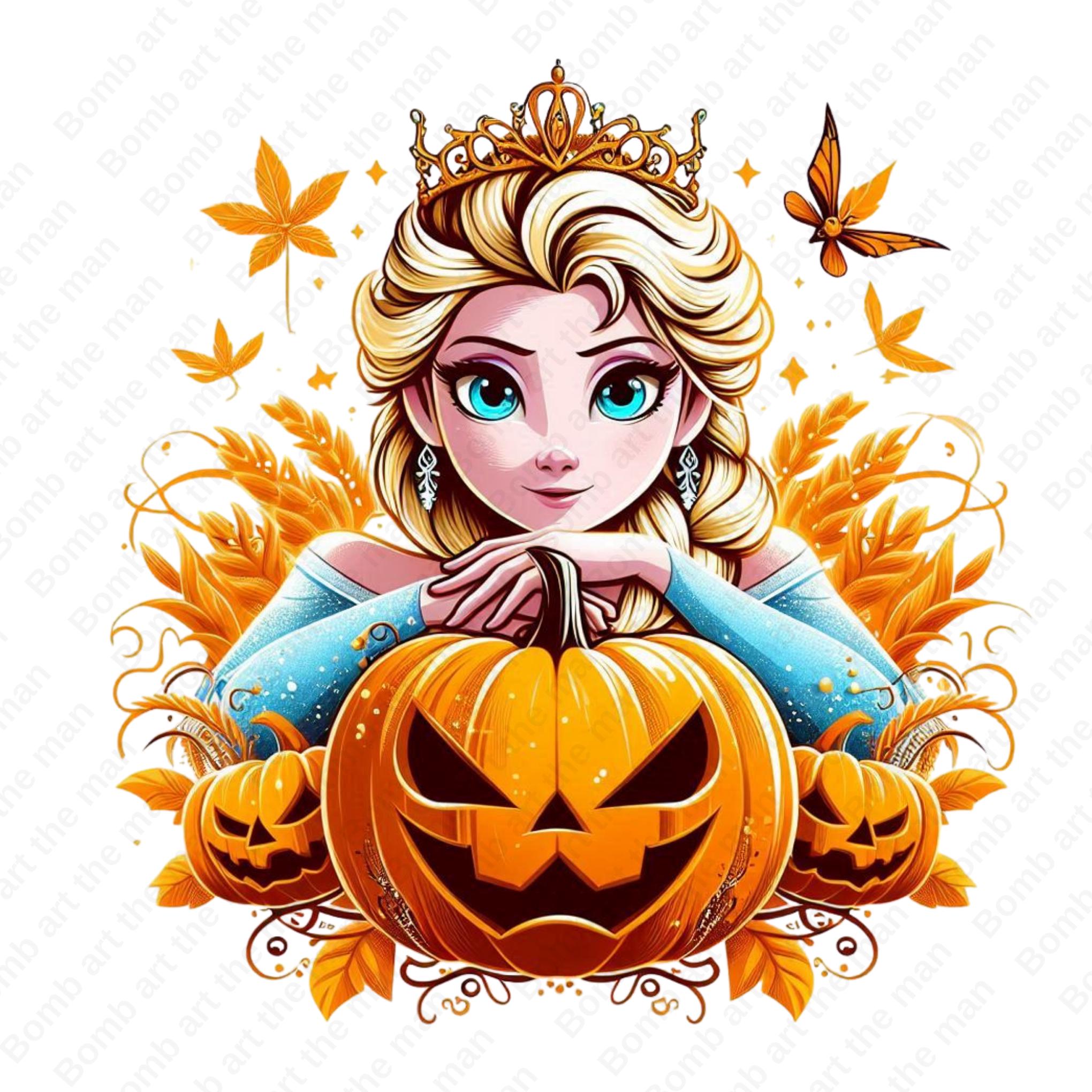 ハロウィンのクリップアート、エルサ姫のクリップアート、ハッピー