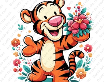 Tigger clipart, Cute Tigger png, Winnie the pooh png, transparent design, instant download