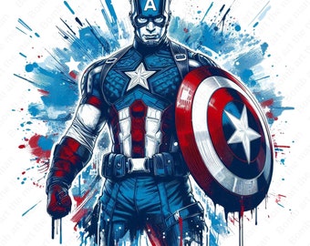 Captain America clipart, Captain America png, super hero clipart, super hero splash design, instant download