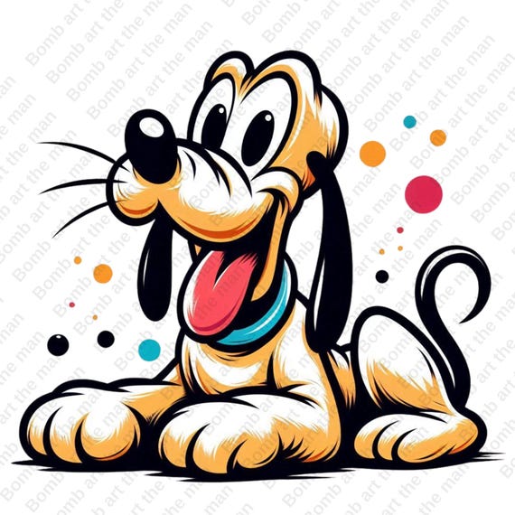 プルートのかわいいクリップアート、プルート犬のpng、かわいい黄色の