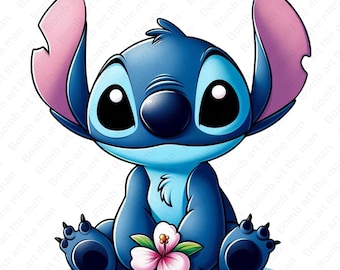 Stitch cute clipart, Stitch png, cute cartoon character, transparent design, instant download