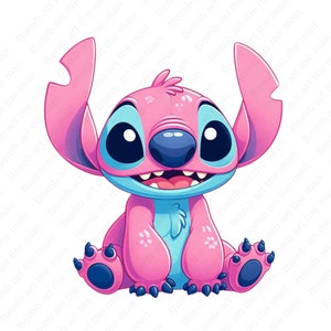 Cute Stitch Angel clipart, Stitch Angel png, Stitch Pink clipart, instant download