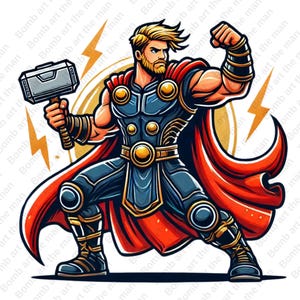 Thor clipart, Thor png, super hero clipart, super hero design, transparent background