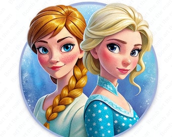 elsa and anna png, cute frozen clipart, elsa png, frozen princess clipart, instant download