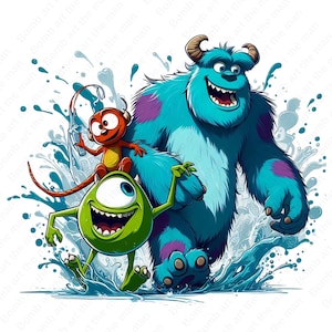 monsters ınc clipart, monsters ınc png, mike and sully clipart, instant download