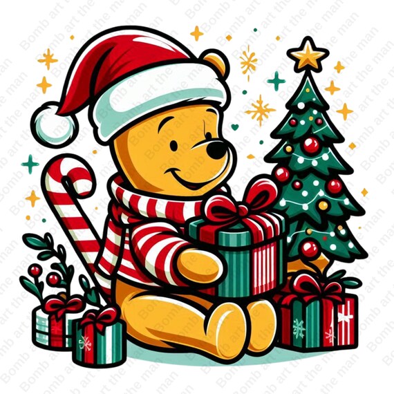 Winnie the Pooh Christmas Clipart, Winnie the Pooh Png, Cute