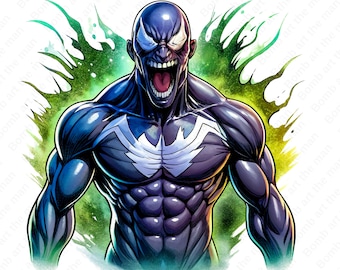 Clipart di Venom, Super Hero png, Venom png, design dell'eroe, download immediato