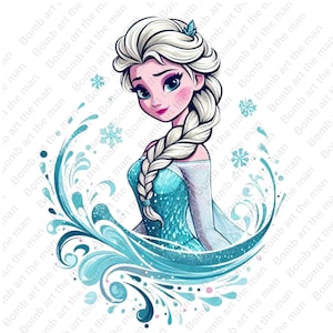 Princess Elsa clipart, Frozen Princess clipart, Elsa png, Frozen png, instant download