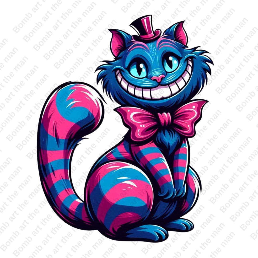 チェシャ猫のクリップアート、不思議の国のアリスのPNG、透明な