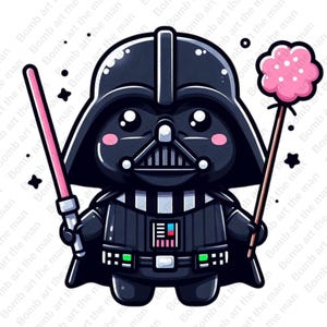 cute darth wader clipart, star wars chacarcters, darth wader png, transparent design, instant download