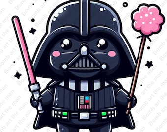 cute darth wader clipart, star wars chacarcters, darth wader png, transparent design, instant download