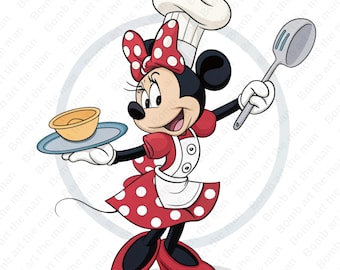 Minnie Mouse keuken chef-kok clipart, Minnie Mouse png, keuken chef-kok clipart, instant download
