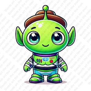 toy story alien clipart, little green men png, toy story character, space alien png, transparent design, instant download