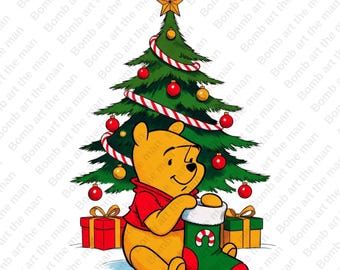 くまのプーさんのクリスマス クリップアート、かわいいクマの PNG