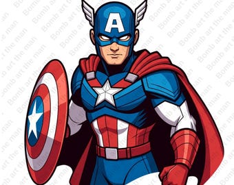 Captain America clipart, Captain America png, super hero clipart, instant download