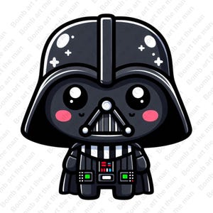 cute darth wader clipart, star wars chacarcters, darth wader png, transparent design, instant download