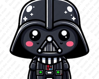 cute darth wader clipart, star wars chacarcters, darth wader png, transparent design, instant download
