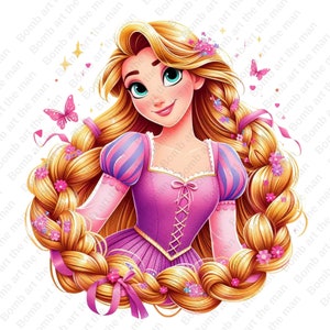 Tangled clipart, tangled png, cute rapunzel png, rapunzel clipart, Princess rapunzel png, instant download