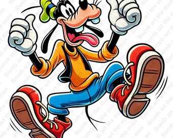 Goofy cute clipart, Goofy png, cute cartoon characters, transparent design, instant download