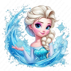 frozen princess clipart, princess elsa clipart, elsa splash png, frozen png, instant download