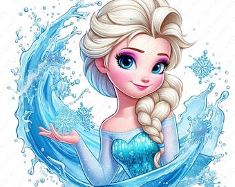 Frozen prinses clipart, prinses Elsa clipart, Elsa splash png, Frozen png, instant download