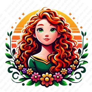 merida png, princess merida, brave clipart, transparent design, instant download
