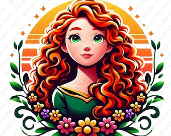 Merida png, Prinzessin Merida, Brave Clipart, transparentes Design, sofortiger Download