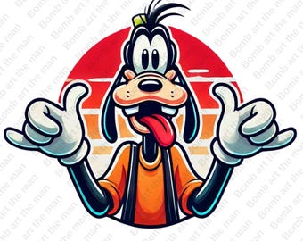 Goofy cute clipart, Goofy png, cute cartoon characters, transparent design, instant download