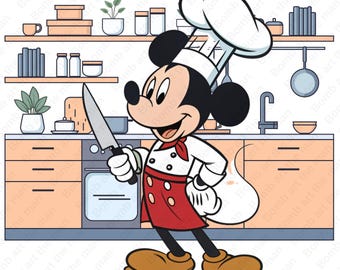 Clipart de chef de cuisine Mickey Mouse, png Mickey Mouse, clipart chef de cuisine, téléchargement immédiat